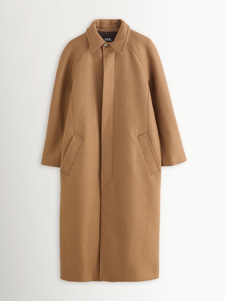 Brown Gaia Wool Long Coat (H13626) | £590
