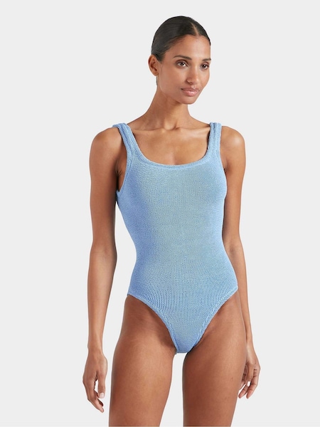 Blue Square Neck Crinkle Swimsuit (H15903) | £175