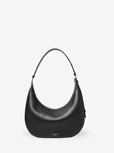 Black Hudson Slouchy Crescent Pebble Leather Bag (H16747) | £525
