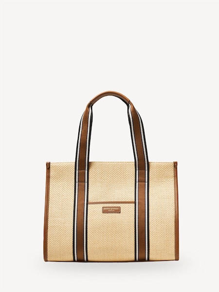 Brown Henley Tote Raffia & Tan Leather Bag (H16768) | £475