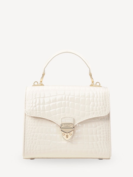 White Mayfair Midi Pnt Croc leather Bag (H16775) | £695