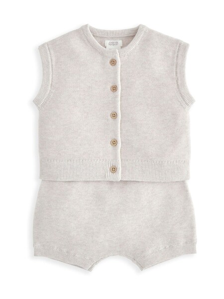100% Cotton Grey Top & Shorts Set (H17162) | £29