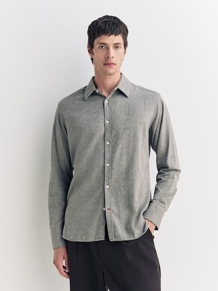 Grey Conduit Classic Herringbone Cotton Shirt (H18535) | £130