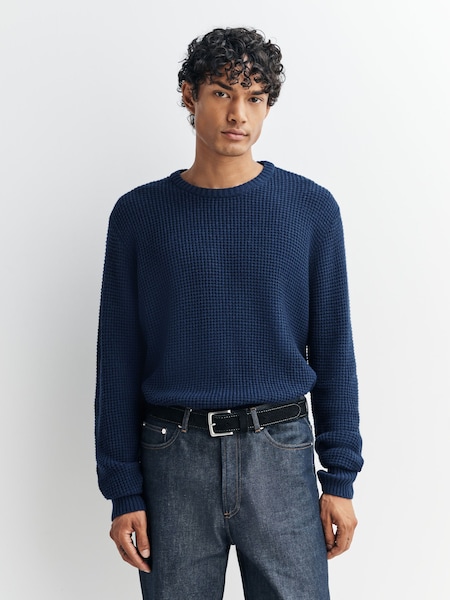 Blue Waffle Crew Jumper (H20113) | £170