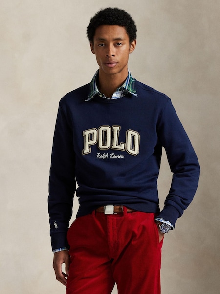 Blue Big Polo Logo Crewneck Sweatshirt (H21702) | £175