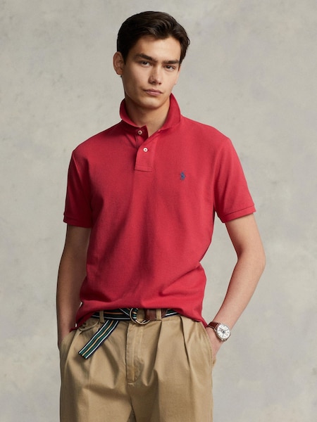 Red Short Sleeve Pique Polo Shirt (H21716) | £119