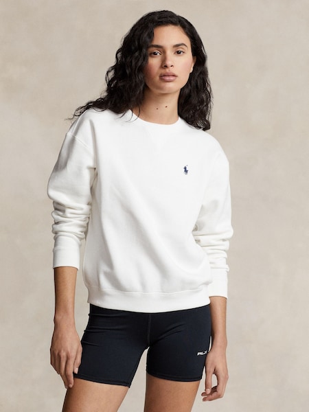 White Fleece Crewneck Sweat Top (H22522) | £155