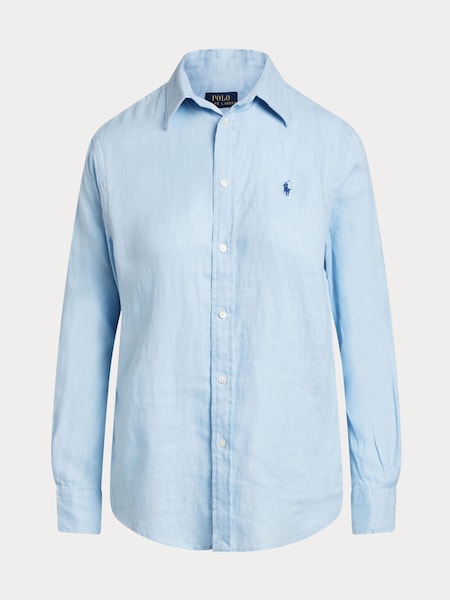 Blue Classic Fit Linen Shirt (H22525) | £165