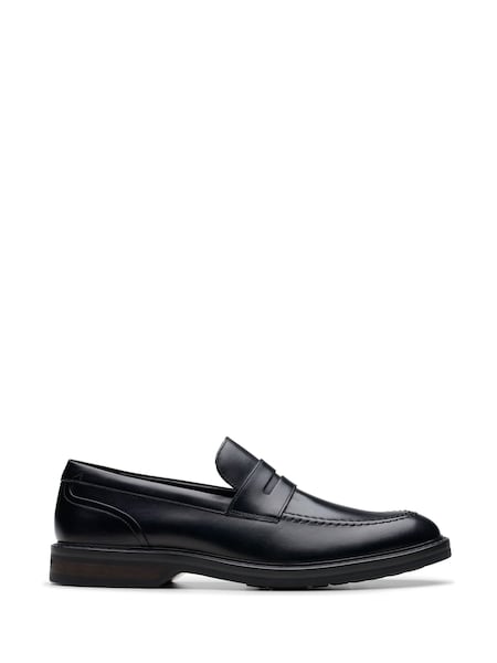 Black Leather Aldwin Step Shoes (H22563) | £80