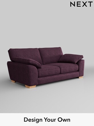 Stamford Grand Relaxed Sit in Plush Chenille Dark Plum Purple