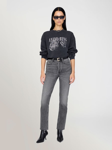 Black Washed Spencer Leopard Print Sweatshirt (H36047) | £170