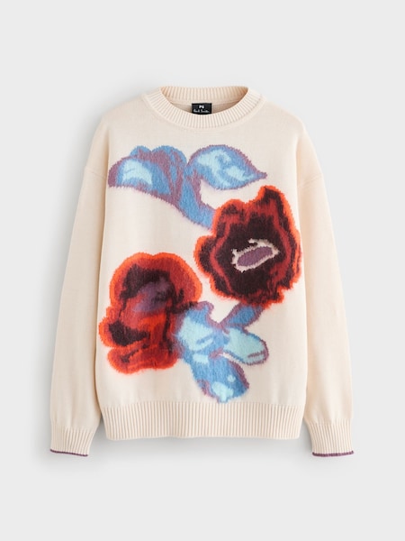 Cream Floral Graphic Print Knit Jumper (H39858) | £300