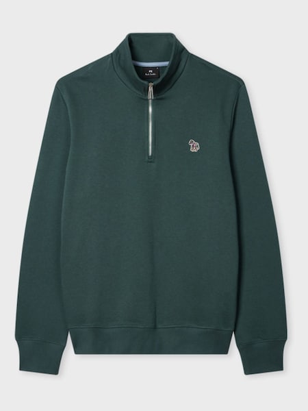 Regular Fit Quarter Zip Logo Sweatshirt Jumper (H39955) | £135
