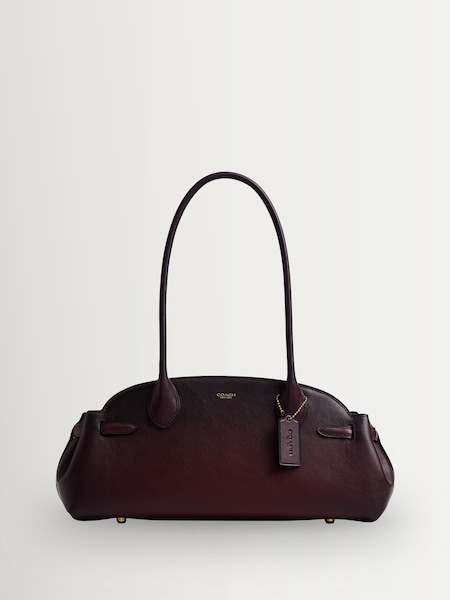 Red Natural Grain Leather Empire Carryall 34 with Burnishing Bag (H40809) | £450