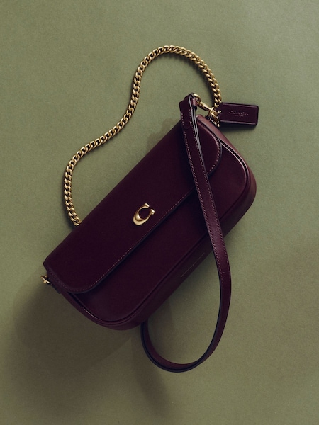 Red Refined Calf Leather Brook Flap Chain Bag (H40831) | £275