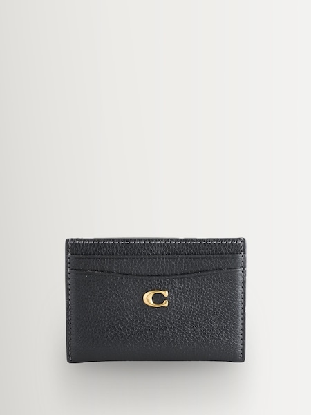 Black Polished Pebble Leather Essential Card Case (H40837) | £75