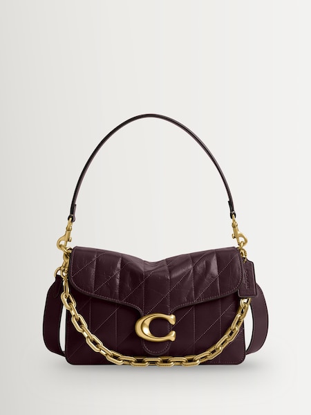 Black Currant Chain Tabby Shoulder Bag With Quilting (H40840) | £625