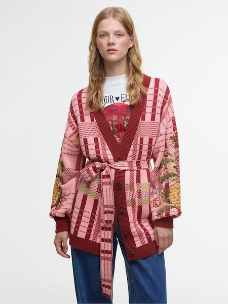 Pink Luisa Embroidered Belted Cardigan (H47576) | £199