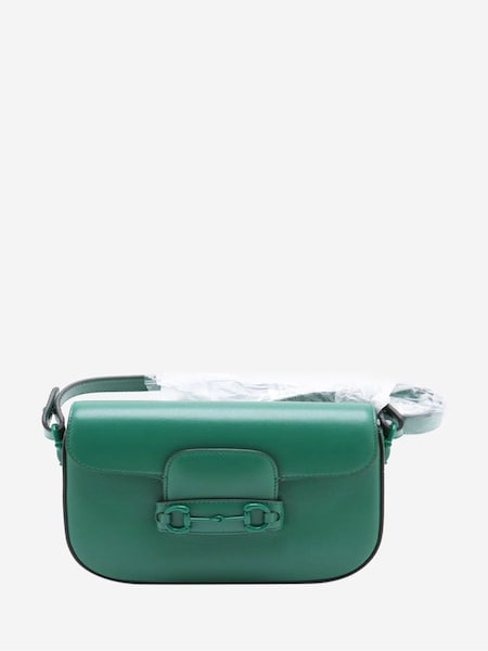 Gucci Green Horsebit 1955 Leather Shoulder Bag (H48699) | £2,038