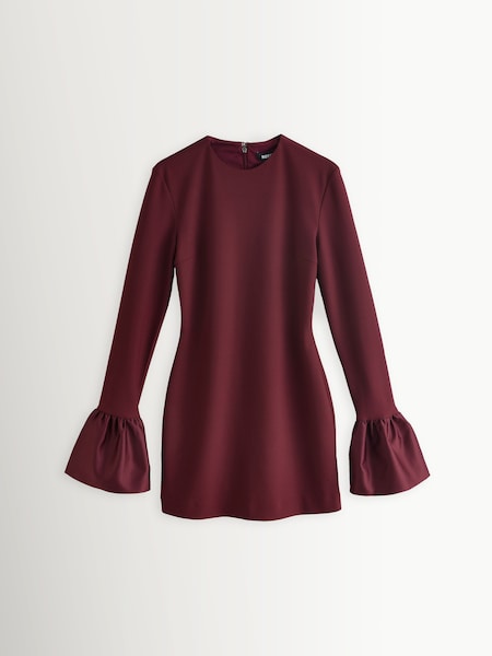 Red Beaded Long Sleeve Mini Dress (H63040) | £275