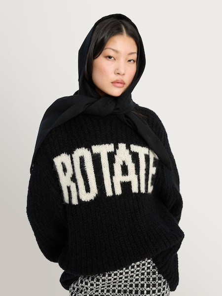 Black Knitted Logo Sweater (H63049) | £255