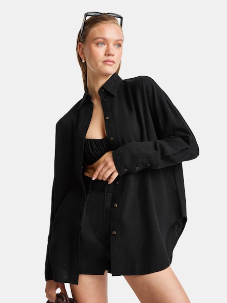 Black The Essential Linen Shirt (H76848) | £32