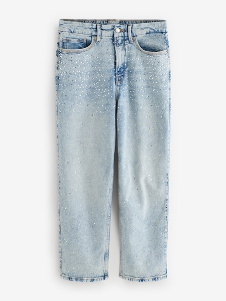 Blue Crystal Stars Good 90s Cropped Jeans (H83640) | £225