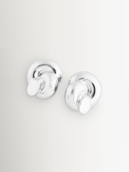 Silver Tone Lucy Williams Knot Oversized Stud Earrings (H84881) | £195