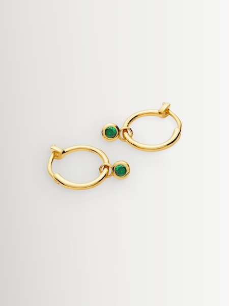 Gold Tone Tennis Charm Mini Hoop Earrings (H84882) | £75