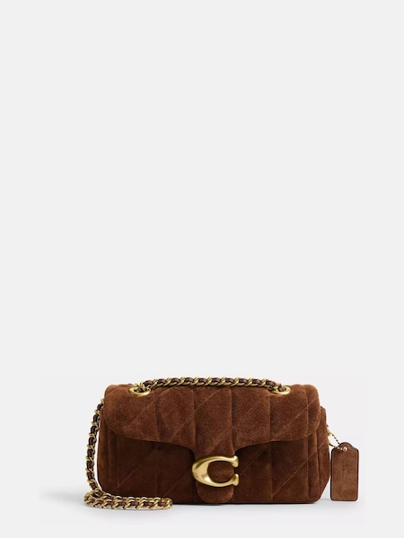 Warm Brown Tabby Shoulder Bag 20 With Quilting (H89170) | £395