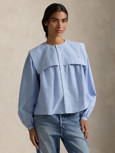Blue Woven-Blouse-Shirt (H91333) | £285