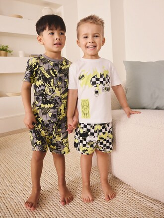 Black/White Batman Short Pyjamas 2 Pack (12mths-10yrs)