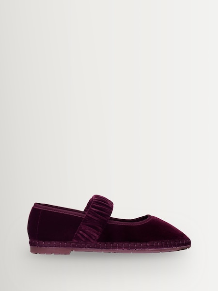 Red Wine - Velvet Mafalda Ballet Flats