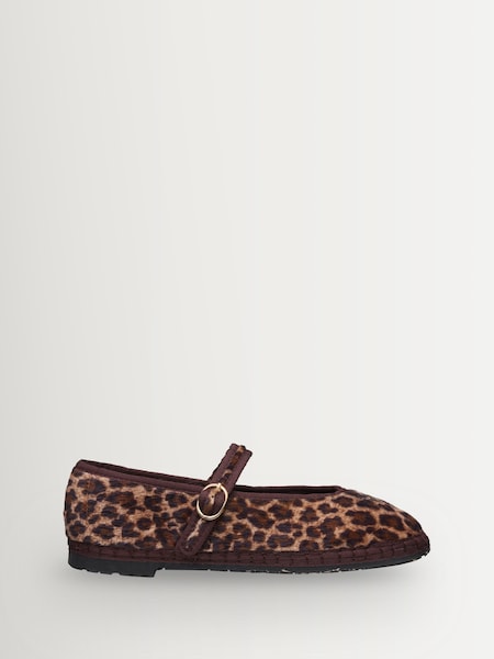Cheetah - Pierre Ponyhair Effect Leopard Print Mary Jane Ballet Flats