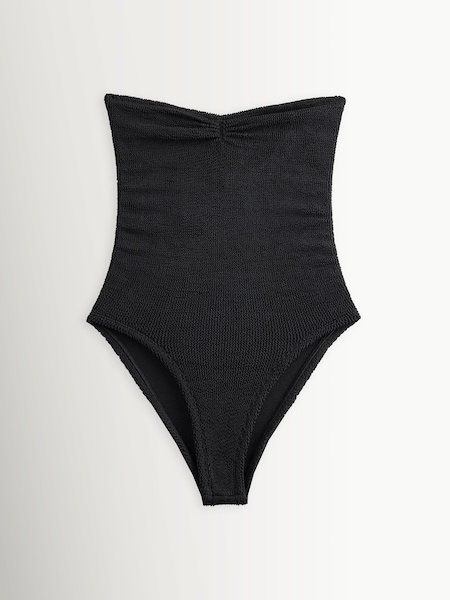 Black - Coverage Brooke Strapless Crinkle Swimsuit