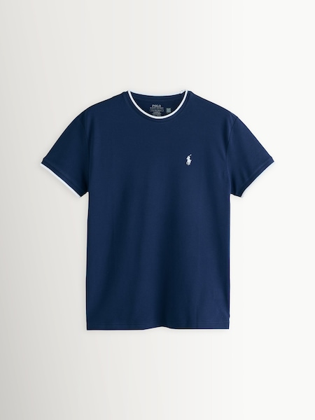 Blue - Regular Short Sleeve Tipped T-shirt