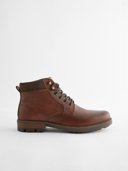 Tan Brown Leather Boots (N25135) | £65