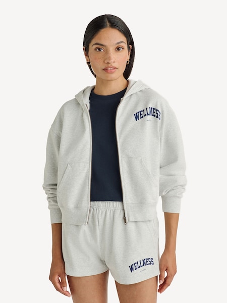 Grey Wellness Ivy Cropped Zip Hoodie (N44916) | £150