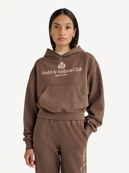 Brown H&W Crest Cropped Hoodie (N52491) | £140