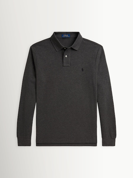 Grey - Regular Long Sleeve Polo Shirt