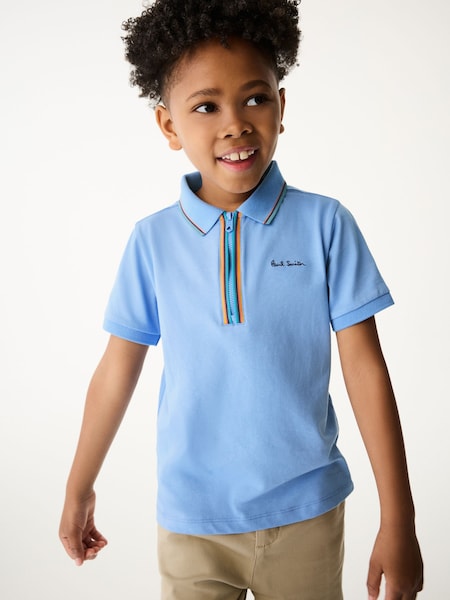 Boys Short Sleeve Artist Quarter Zip Polo Shirt (N72786) | £45