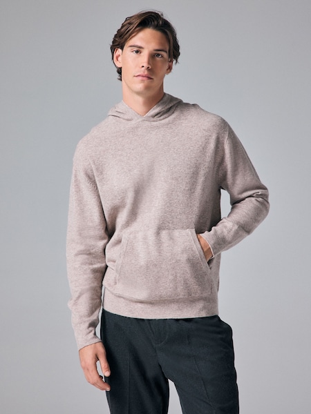 Neutral Regular Fit Knit Hoodie with Wool (N99063) | £17.50