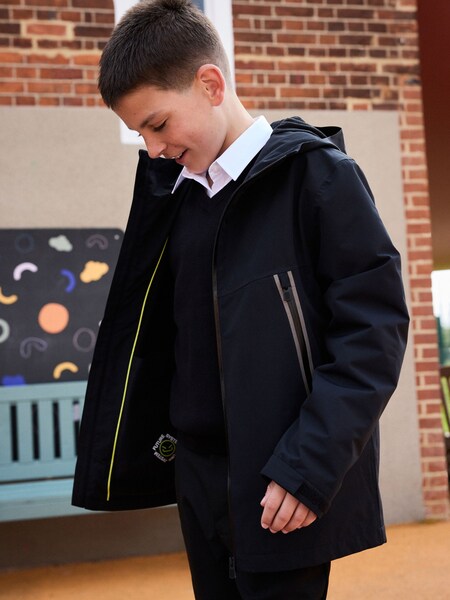 Black Waterproof Fleece Lined Hooded Jacket (3-17yrs) (Q51539) | £34 - £47