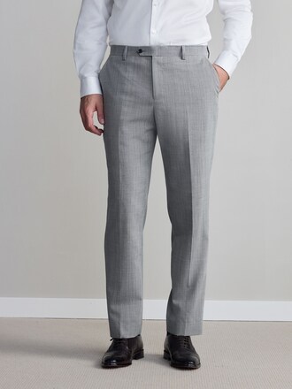 Grey Regular Fit Signature Nova Fides 100% Italian Wool Suit Trousers