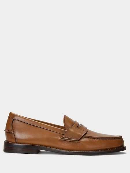 Tan Brown Leather Alston Pony Loafers (Q72789) | £190
