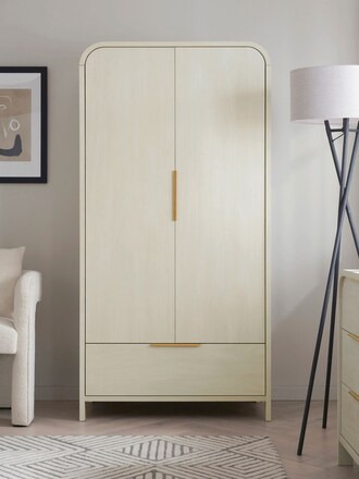 Light Natural Mia Oak Effect Double, 1 Drawer Wardrobe