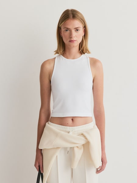 White - Hayley Racerback Brami Tank Top