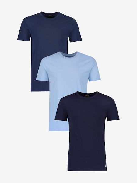 Blue/Grey Slim 100% Cotton T-Shirts 3 Pack (U57969) | £60