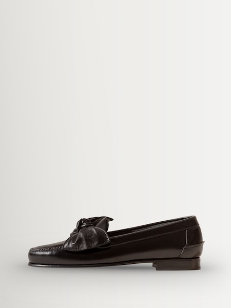 Black Corbati Slip-On Loafers With Bow Front Detail (V11031) | £410