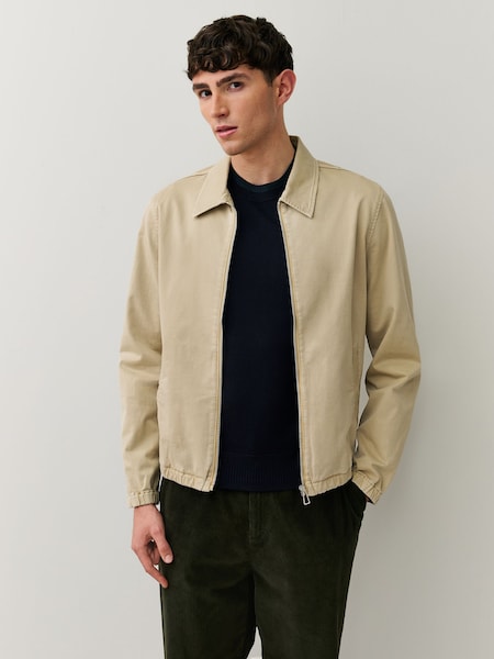 Cream Zip Through Harrington Jacket (V22605) | £225